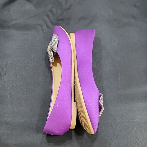 BRAND NEW TOP-MODA RHINESTONE BOWNOT ALMOND TOE FLATS - Picture 11 of 14